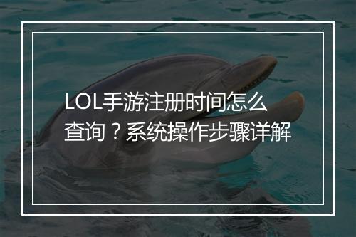 LOL手游注册时间怎么查询？系统操作步骤详解
