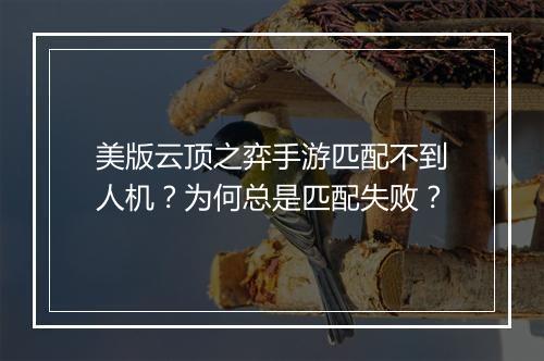 美版云顶之弈手游匹配不到人机?为何总是匹配失败?