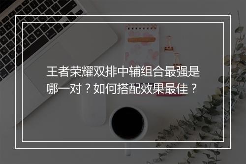 王者荣耀双排中辅组合最强是哪一对?如何搭配效果最佳?