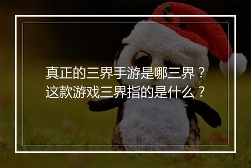 真正的三界手游是哪三界?这款游戏三界指的是什么?