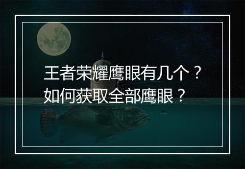 王者荣耀鹰眼有几个?如何获取全部鹰眼?