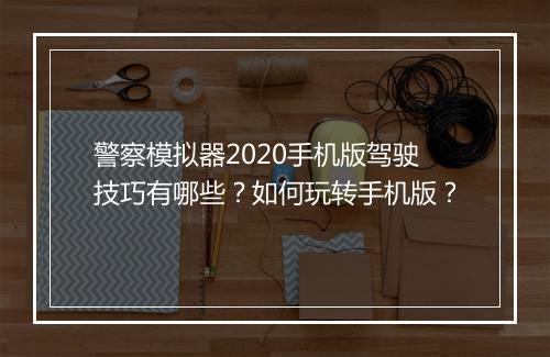 警察模拟器2020手机版驾驶技巧有哪些?如何玩转手机版?