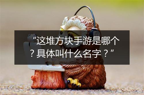“这堆方块手游是哪个?具体叫什么名字?”