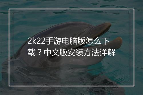 2k22手游电脑版怎么下载？中文版安装方法详解