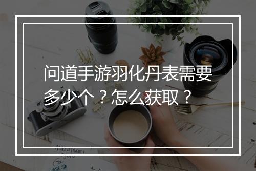 问道手游羽化丹表需要多少个？怎么获取？