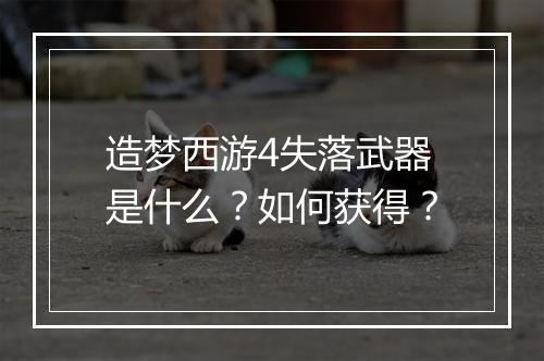造梦西游4失落武器是什么？如何获得？