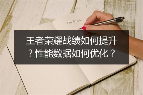 王者荣耀战绩如何提升?性能数据如何优化?