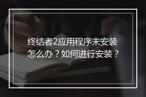 终结者2应用程序未安装怎么办?如何进行安装?