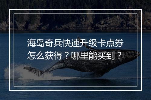 海岛奇兵快速升级卡点券怎么获得?哪里能买到?