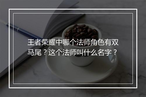 王者荣耀中哪个法师角色有双马尾?这个法师叫什么名字?