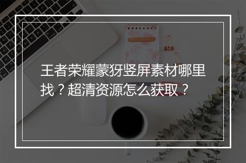 王者荣耀蒙犽竖屏素材哪里找？超清资源怎么获取？
