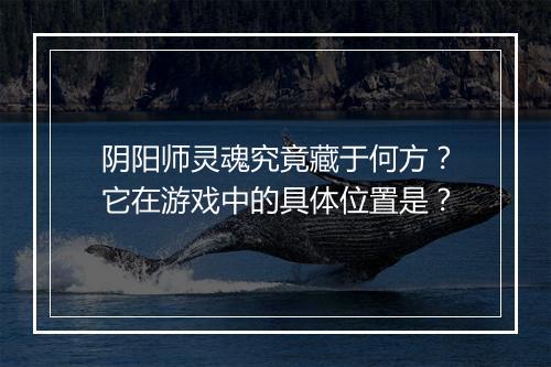 阴阳师灵魂究竟藏于何方？它在游戏中的具体位置是？