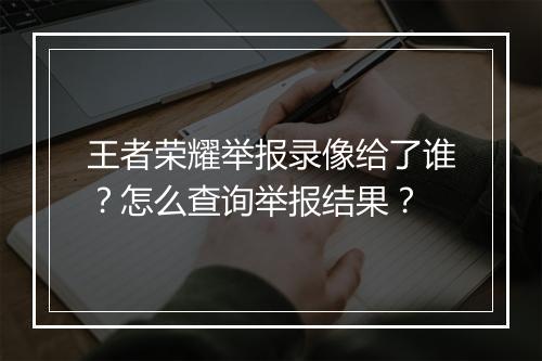王者荣耀举报录像给了谁?怎么查询举报结果?