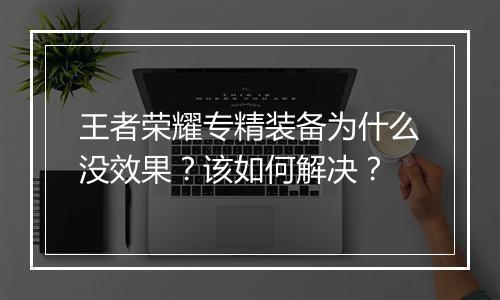 王者荣耀专精装备为什么没效果？该如何解决？