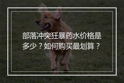 部落冲突狂暴药水价格是多少?如何购买最划算?