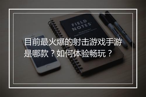 目前最火爆的射击游戏手游是哪款?如何体验畅玩?