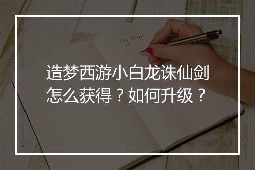 造梦西游小白龙诛仙剑怎么获得？如何升级？