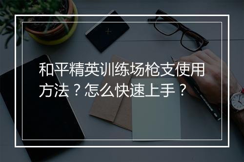 和平精英训练场枪支使用方法?怎么快速上手?