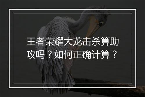王者荣耀大龙击杀算助攻吗?如何正确计算?
