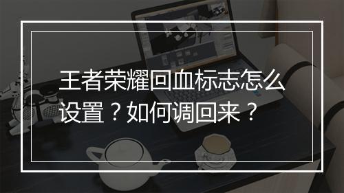 王者荣耀回血标志怎么设置?如何调回来?