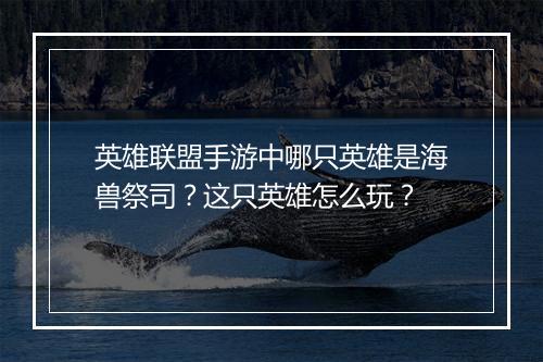 英雄联盟手游中哪只英雄是海兽祭司?这只英雄怎么玩?