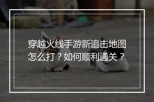 穿越火线手游新追击地图怎么打?如何顺利通关?