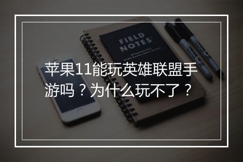 苹果11能玩英雄联盟手游吗?为什么玩不了?