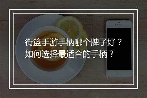 街篮手游手柄哪个牌子好?如何选择最适合的手柄?