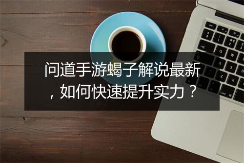 问道手游蝎子解说最新,如何快速提升实力?