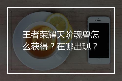 王者荣耀天阶魂兽怎么获得?在哪出现?