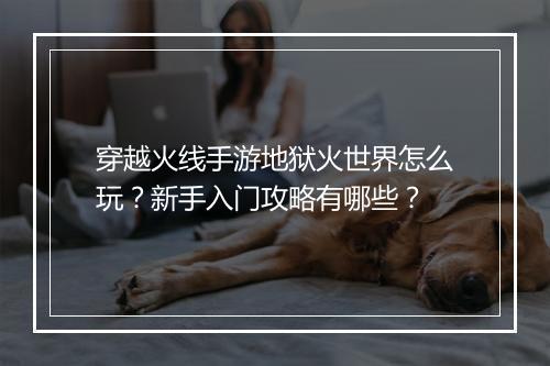 穿越火线手游地狱火世界怎么玩?新手入门攻略有哪些?