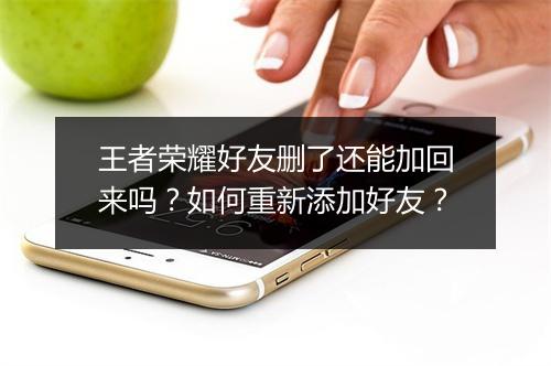 王者荣耀好友删了还能加回来吗?如何重新添加好友?
