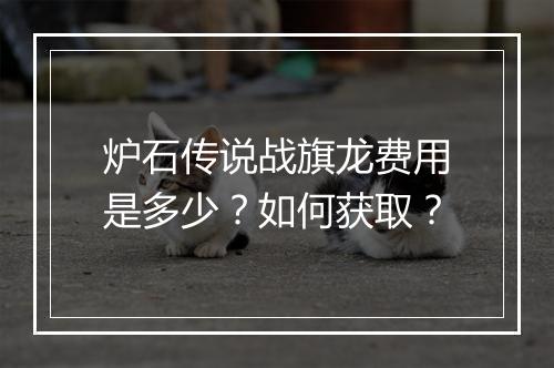 炉石传说战旗龙费用是多少?如何获取?