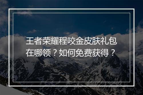 王者荣耀程咬金皮肤礼包在哪领？如何免费获得？
