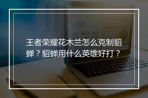 王者荣耀花木兰怎么克制貂蝉?貂蝉用什么英雄好打?