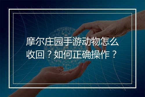 摩尔庄园手游动物怎么收回?如何正确操作?