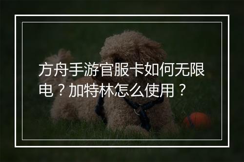 方舟手游官服卡如何无限电？加特林怎么使用？