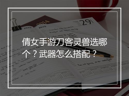倩女手游刀客灵兽选哪个？武器怎么搭配？