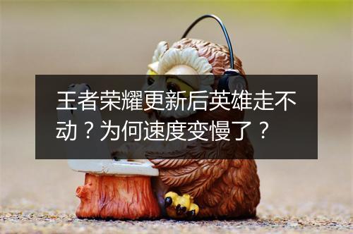 王者荣耀更新后英雄走不动？为何速度变慢了？