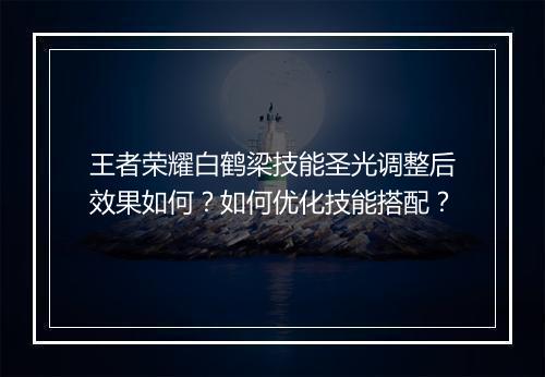 王者荣耀白鹤梁技能圣光调整后效果如何？如何优化技能搭配？
