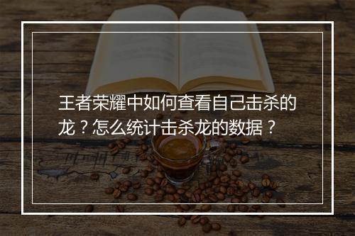 王者荣耀中如何查看自己击杀的龙？怎么统计击杀龙的数据？