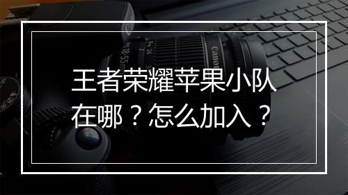 王者荣耀苹果小队在哪？怎么加入？