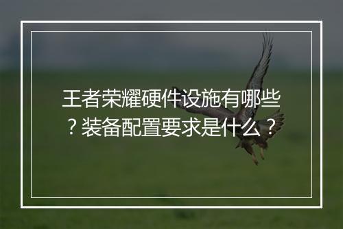 王者荣耀硬件设施有哪些？装备配置要求是什么？