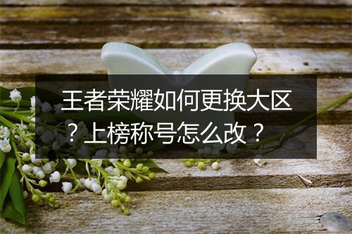 王者荣耀如何更换大区？上榜称号怎么改？